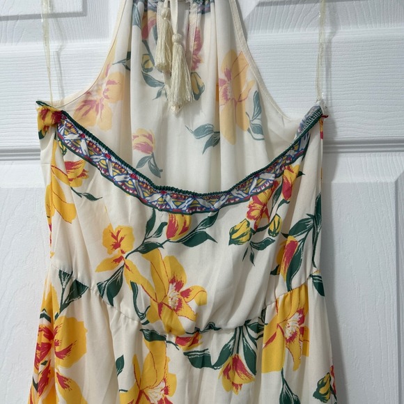 Flying Tomato Floral Maxi Dress Halter Neck Yellow Summer Boho Womens Small - Picture 6 of 11